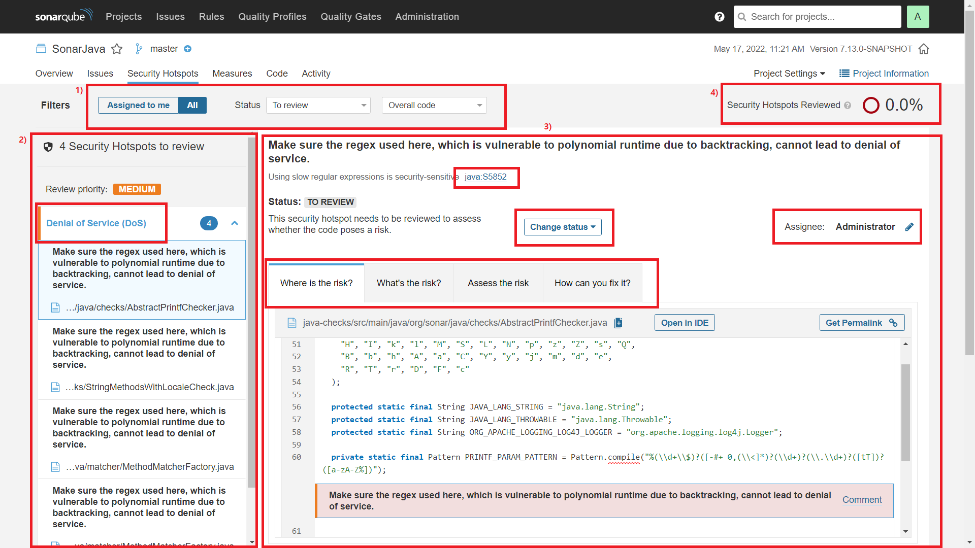 CURVC DevOps > SonarQube Project 메뉴 - Security Hotspots > image2022-5-17_13-40-36.png