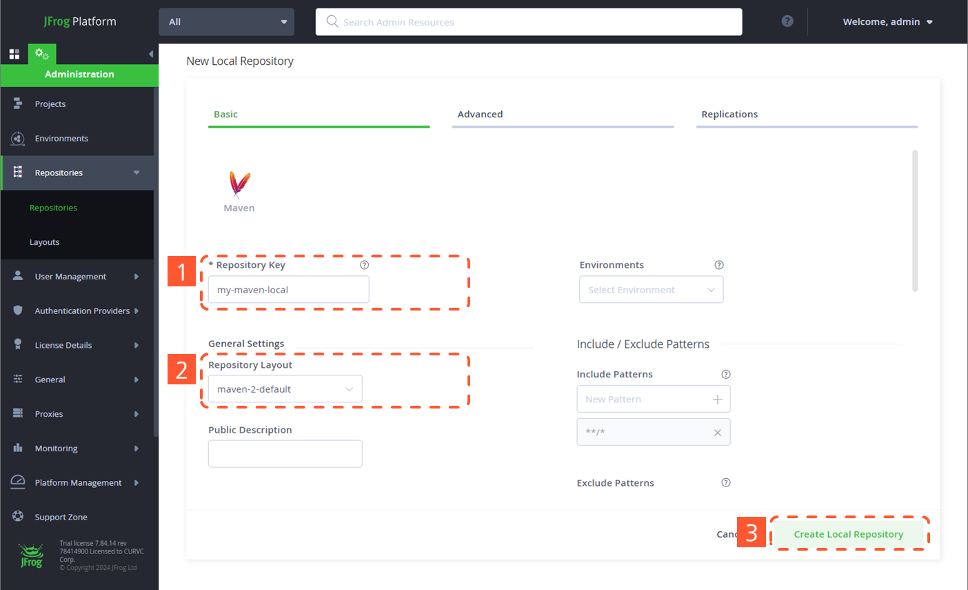 CURVC DevOps > JFrog 저장소(Repository) 생성 및 관리하기 > image-2024-7-25_9-29-10-1.png