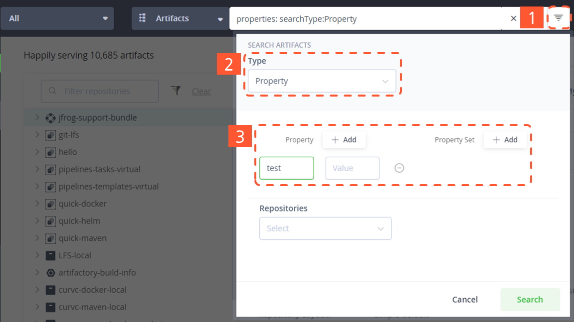 CURVC DevOps > JFrog Artifactory 속성(Property)과 속성 세트 관리하기 > image-2024-8-26_14-6-45-1.png