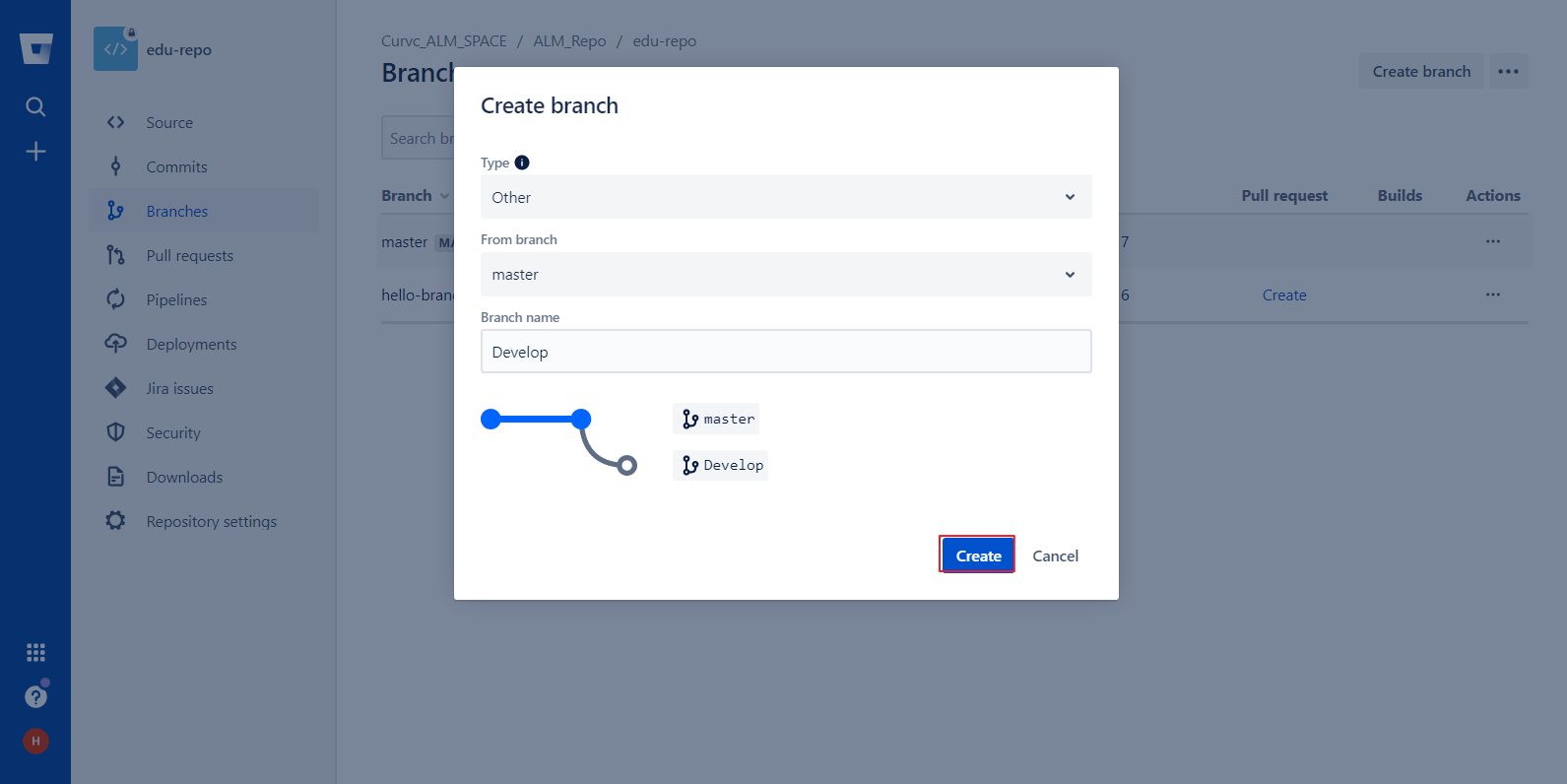 CURVC DevOps > Bitbucket Cloud 저장소 브랜치 생성하기 > image2021-8-10_16-38-37.png