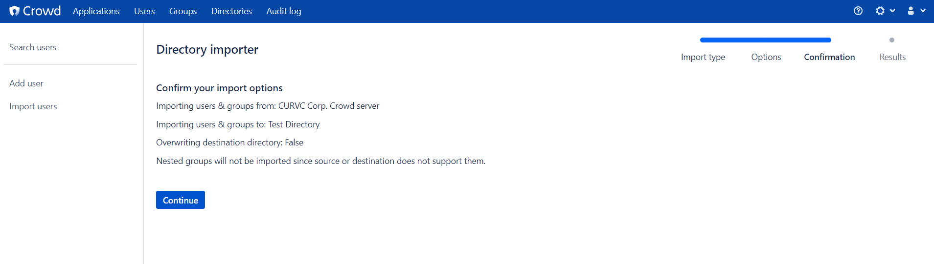 CURVC DevOps > Crowd 디렉토리에서 다른 디렉토리로 사용자 가져오기 > image2022-4-15_16-56-57.png